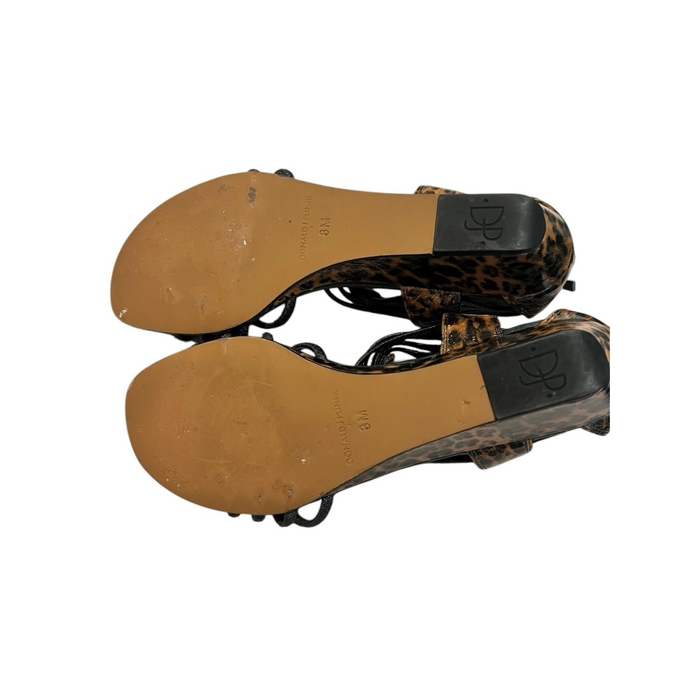 Donald J Pliner Womens‎ Wedge Sandals DEXI-CH08 Patent Leopard Black Sz 8 - Picture 4 of 5